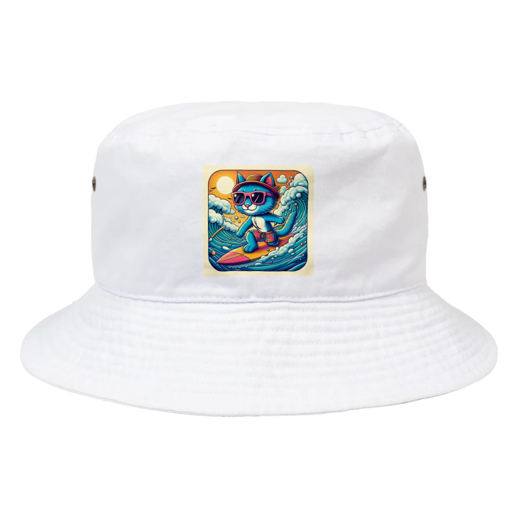 ふぇにゃんくすの猫サーファーたま Bucket Hat