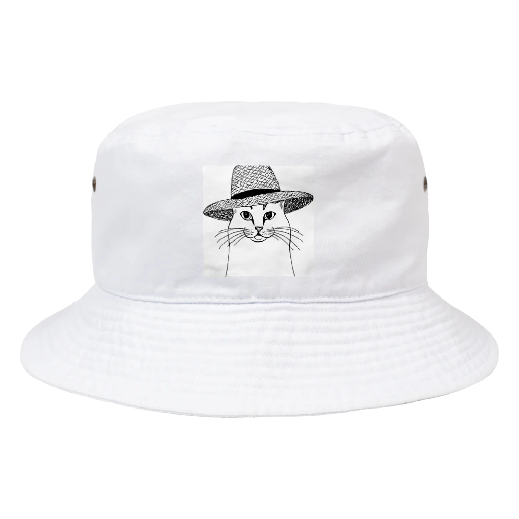 らうんじのムギワラノネコ Bucket Hat