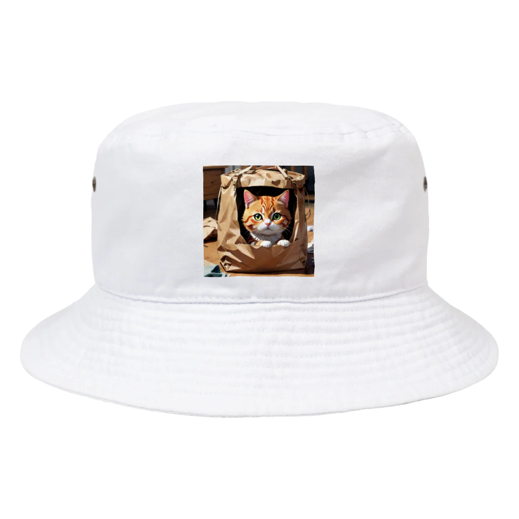 oz-chanの袋に入り込んで遊んでいる猫 Bucket Hat