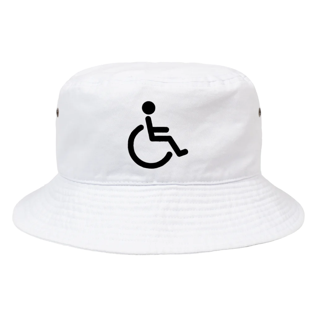 お絵かき屋さんの車椅子マーク（黒） Bucket Hat