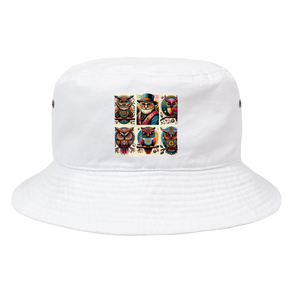 Mikan888のインディアンフクロウ Bucket Hat