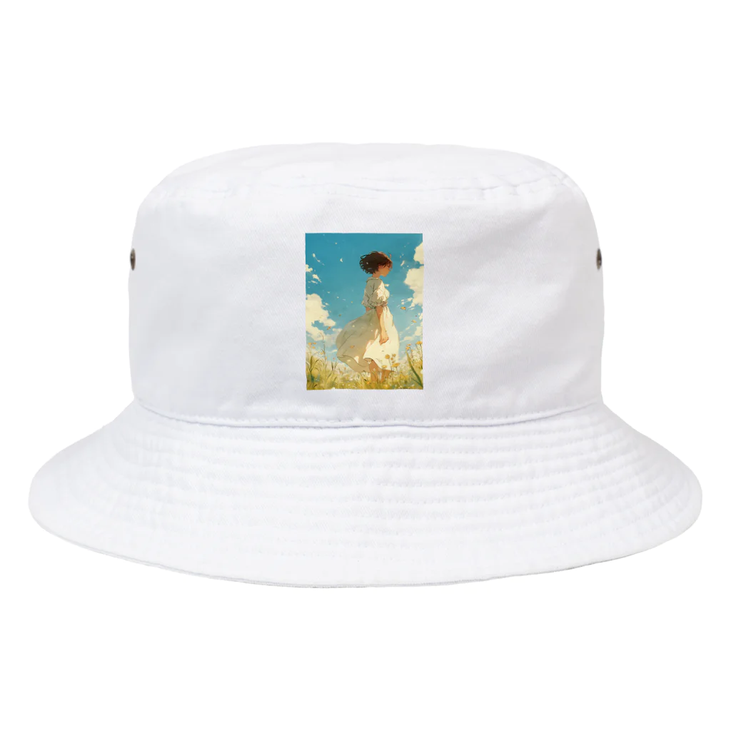 AQUAMETAVERSEのそよ風の中にいる女性　なでしこ1478 Bucket Hat