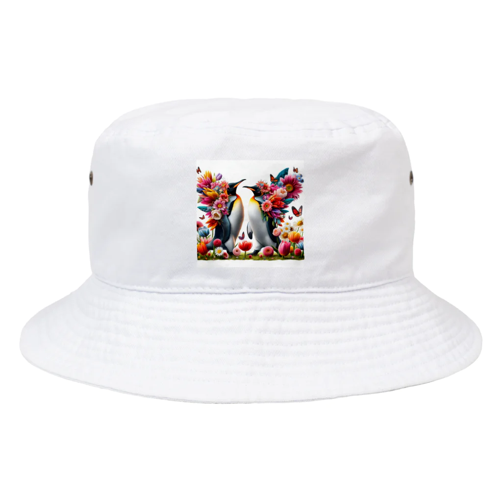 zenjoyのフラワーペンギン Bucket Hat