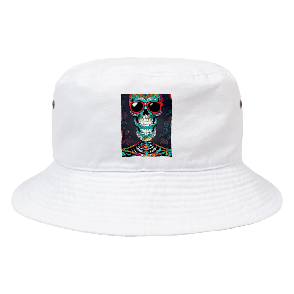 Skeletonのダイナミックなガイコツアート！ Bucket Hat