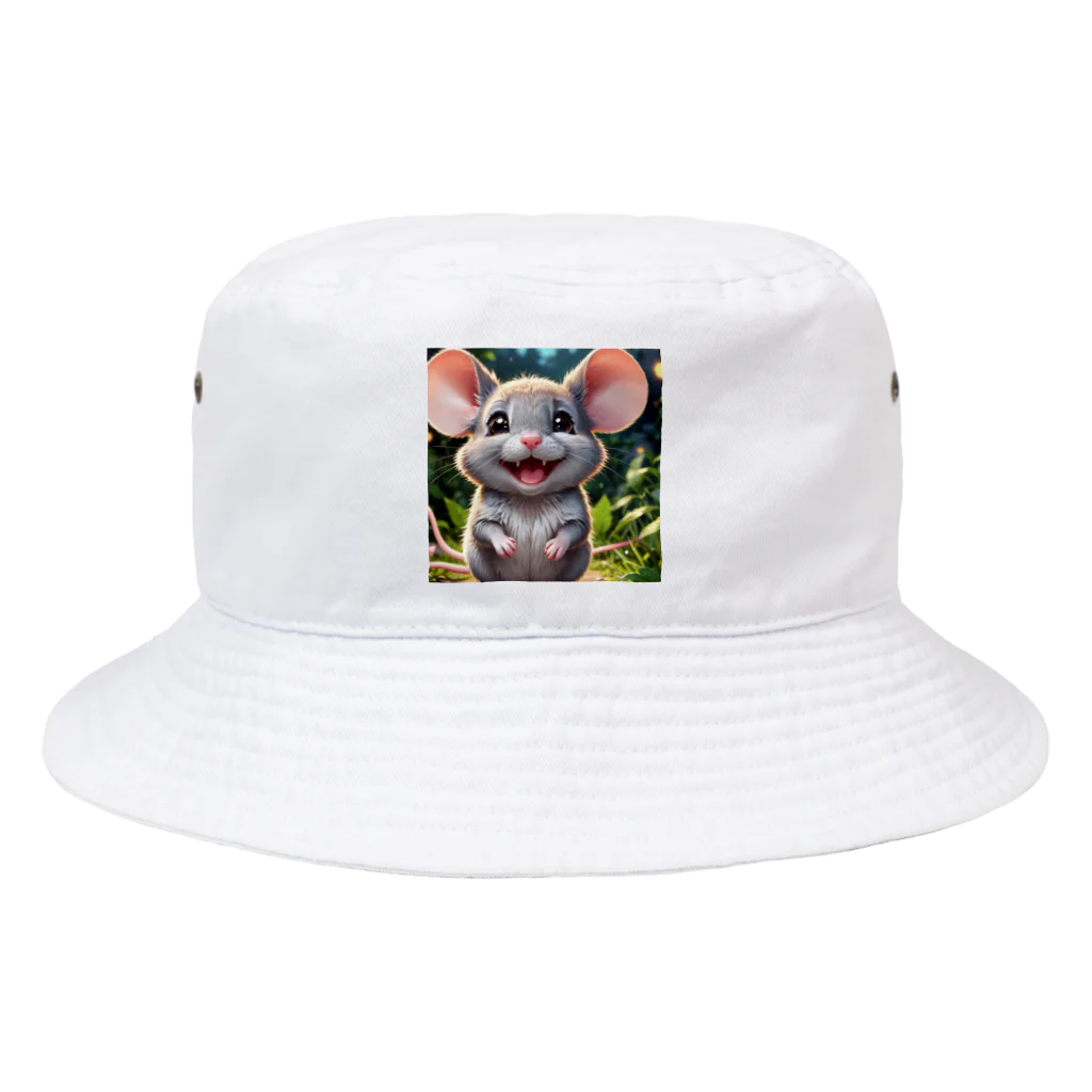 Fujimishokaiのこのチャーミングなネズミがあなたの心を癒します。 Bucket Hat