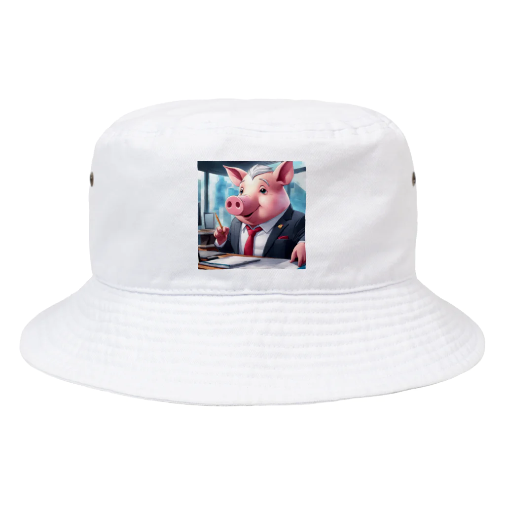 MTHの会社の業績を評価するミニブタ Bucket Hat