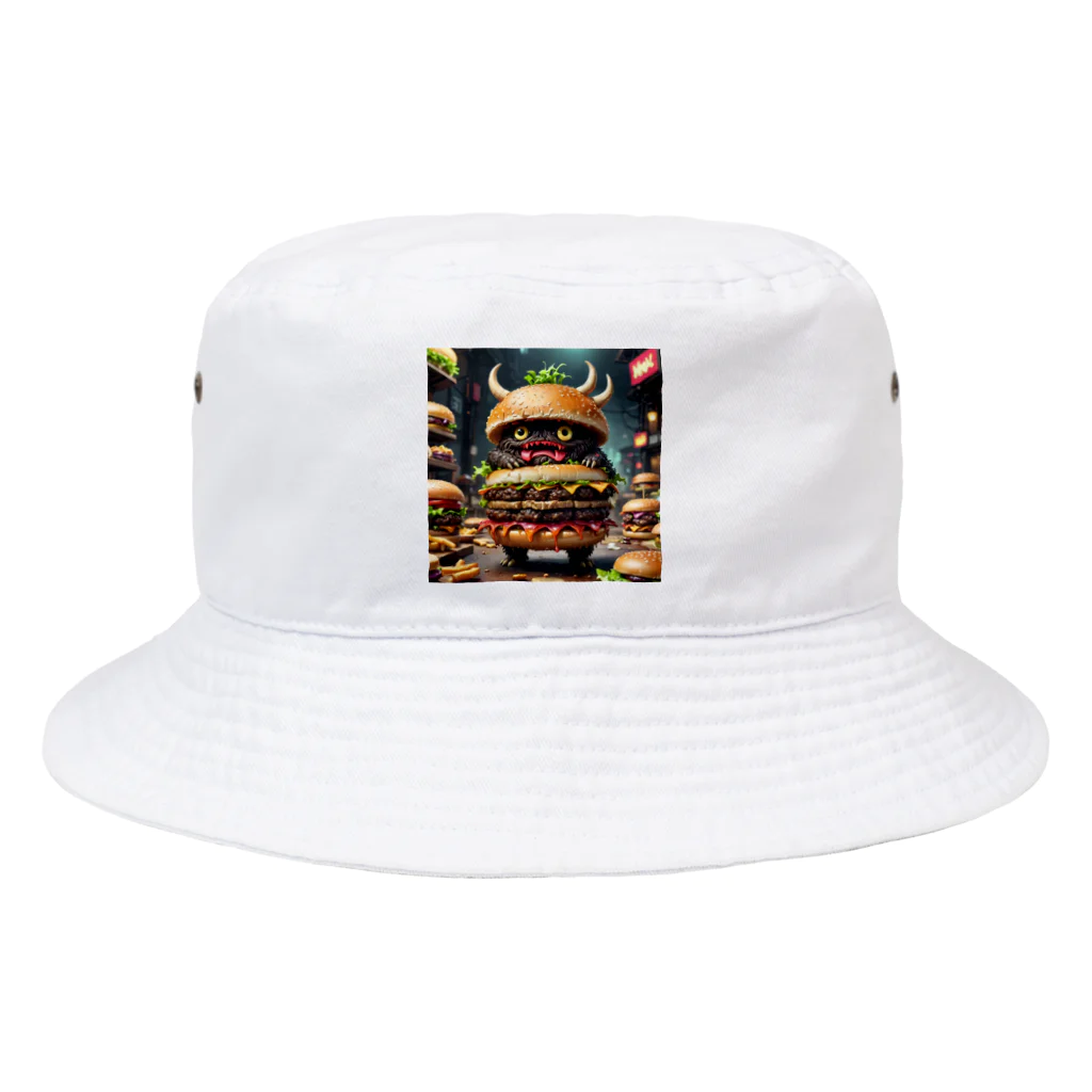 AI妖怪大図鑑のトリプル肉厚ビーフバーガー妖怪　バグドガルド Bucket Hat