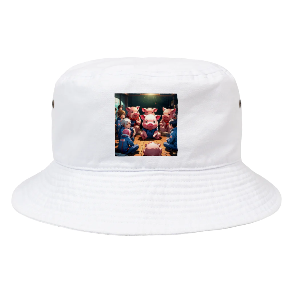 MTHのちーむのこんふりくとをするみにぶた仲介 Bucket Hat