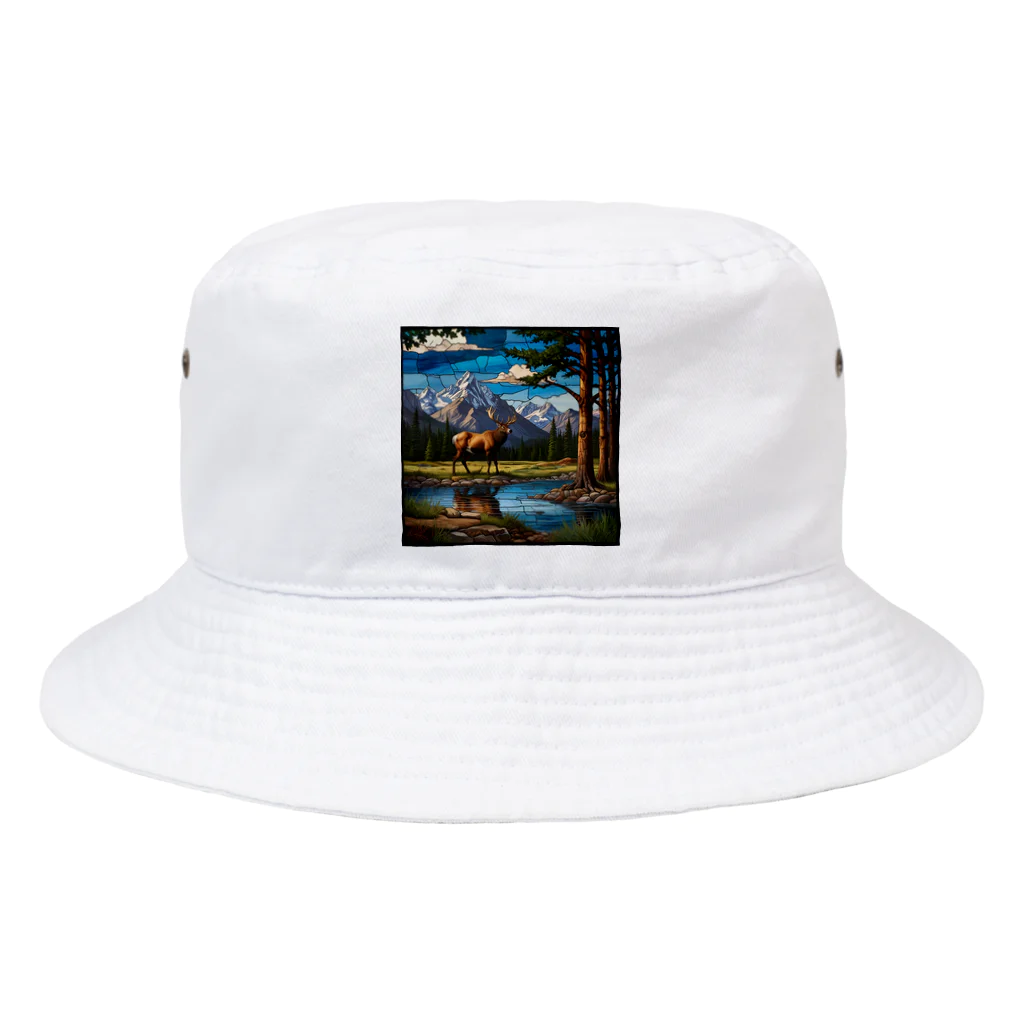 ganeshaの北米ロッキー山脈ステンドグラス Bucket Hat