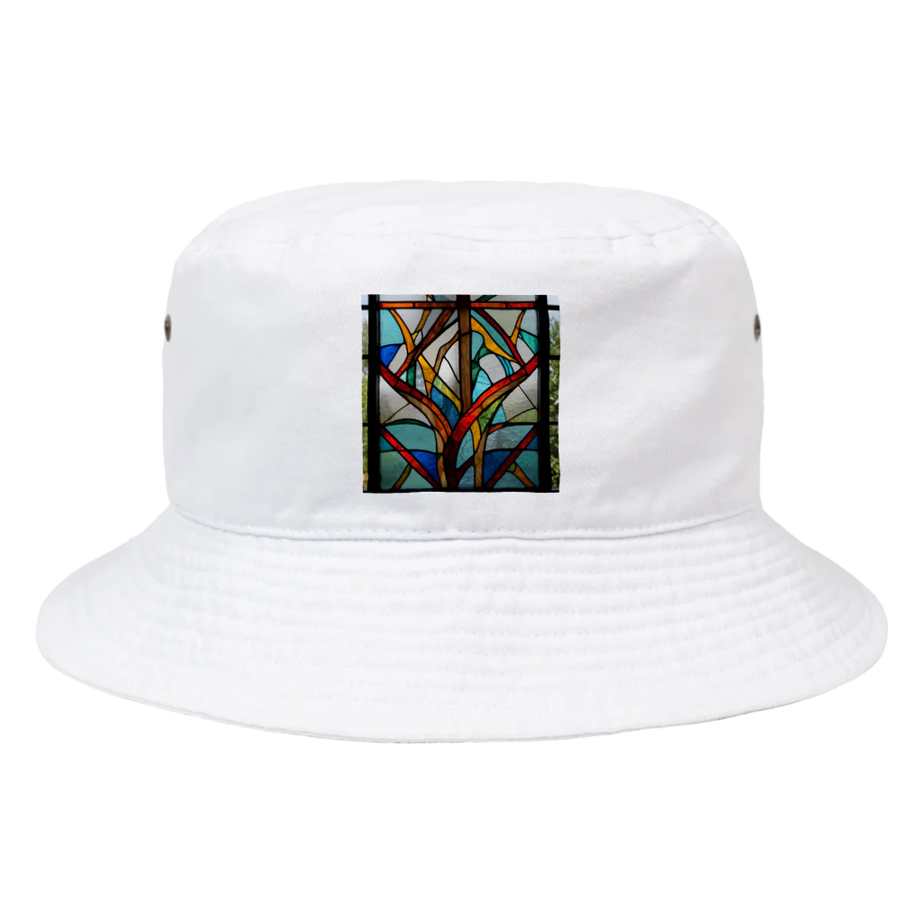 ganeshaの抽象パターンステンドグラス Bucket Hat