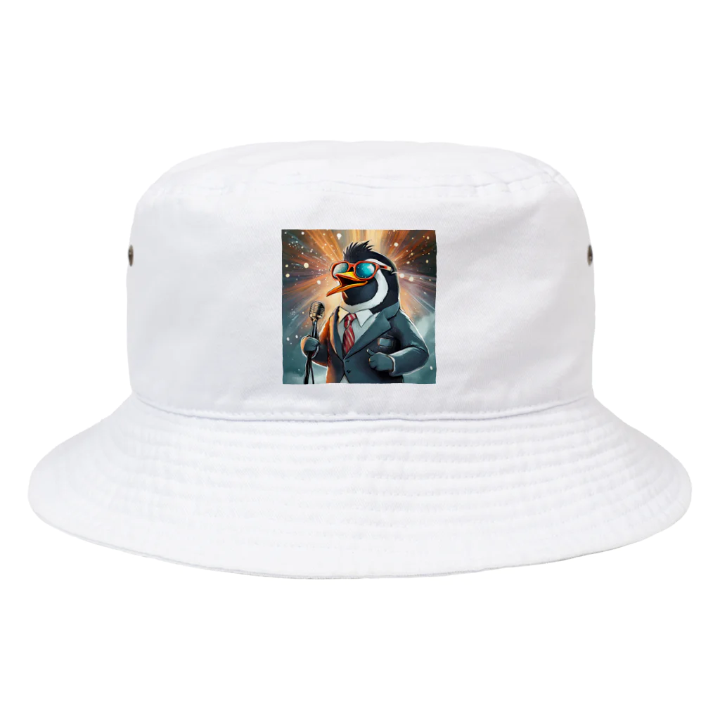 ぱぴぷSHOPのロックスターなペンギン Bucket Hat