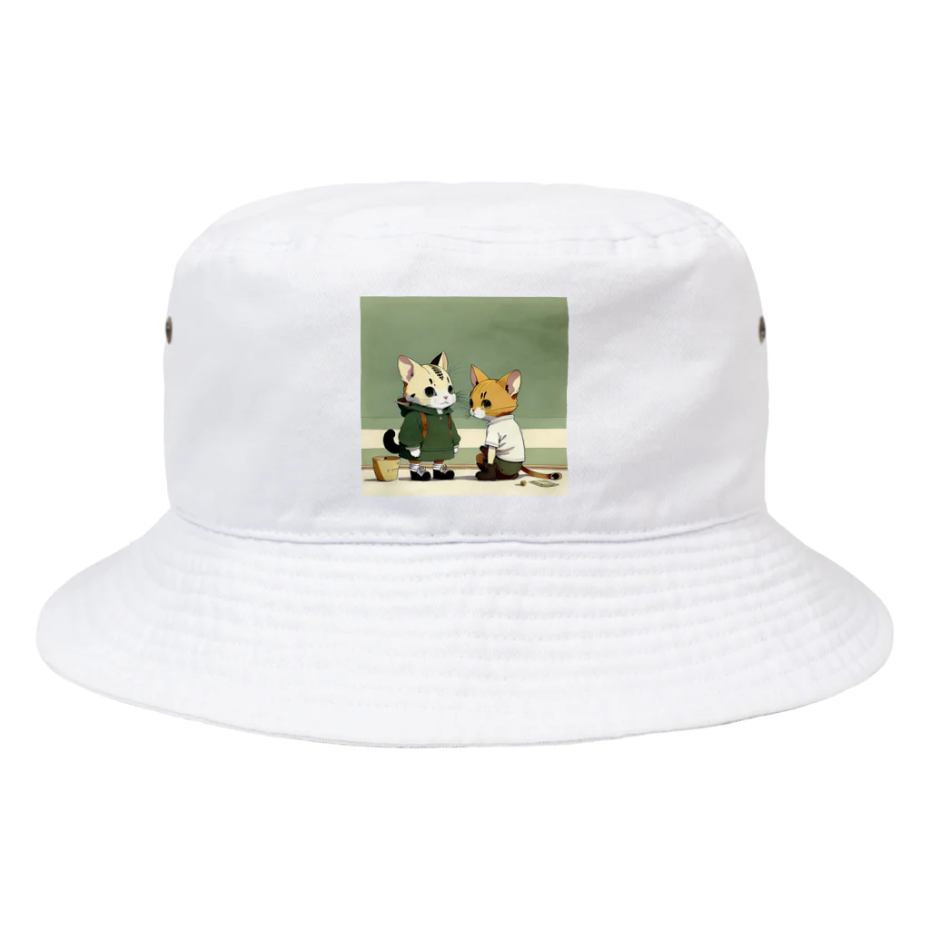 ストリート系の動物たちのストリート系の猫たち Bucket Hat