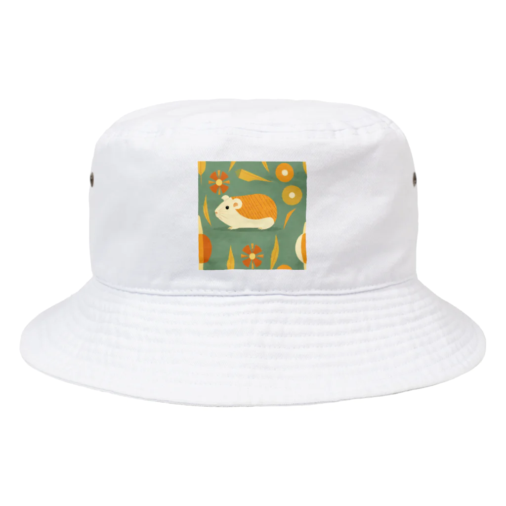 OKameMolꕤ︎︎オカメモルのレトロな花とモルモット Bucket Hat