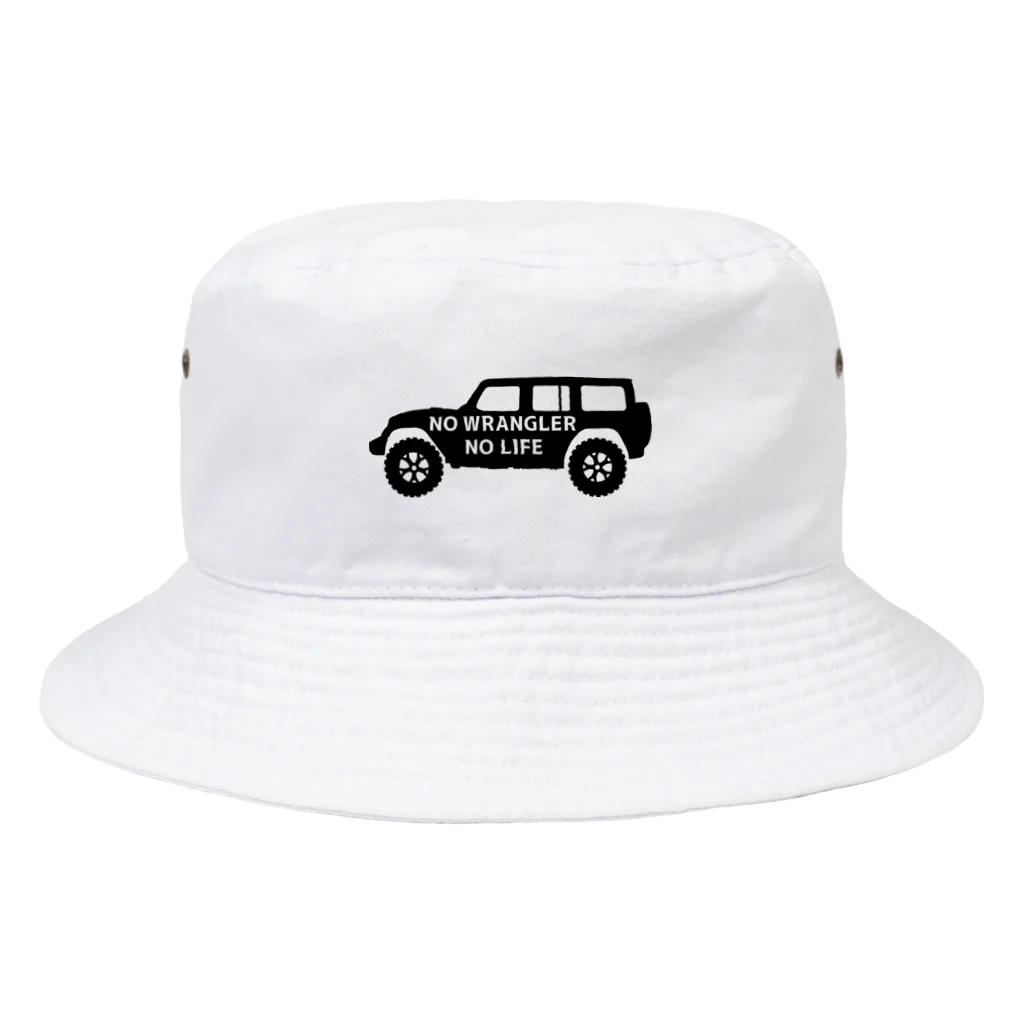 QUQU_WORKSのノーラングラーノーライフ ジープ ブラック Bucket Hat