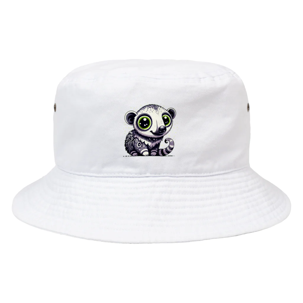 たんたん狸の不気味で可愛い森の不気味で可愛いタマンデュア001 Bucket Hat