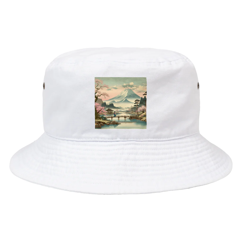 動物デザイングッズの江戸時代の絵画風 Bucket Hat