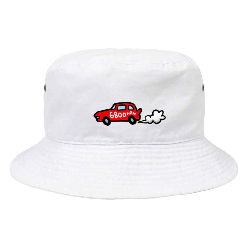 ゴルフバカイラストレーター野村タケオのNOM SHOPの6800rpmカー Bucket Hat