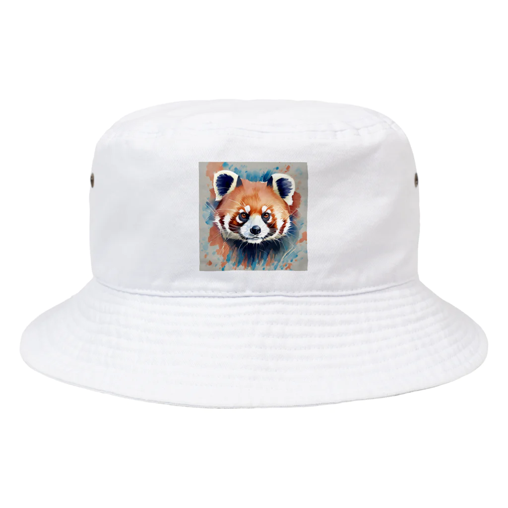 WithRedPandaの水彩風レッサーパンダ Bucket Hat