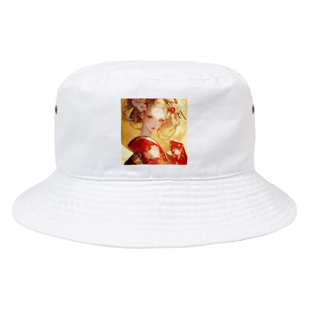 AQUAMETAVERSEの金の光に輝く赤い姫 Marsa 106 Bucket Hat