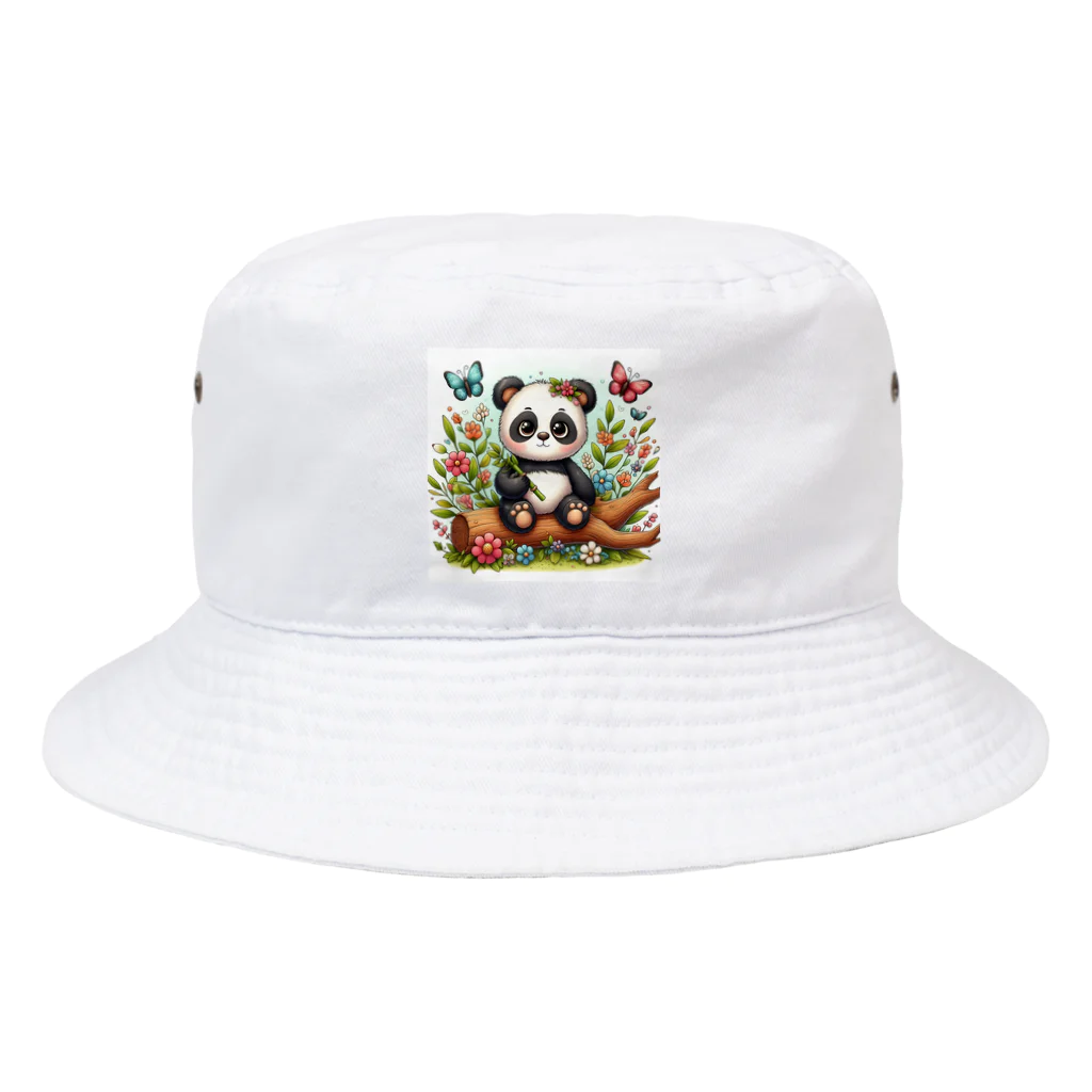 アミュペンのパンダとチョウチョ Bucket Hat