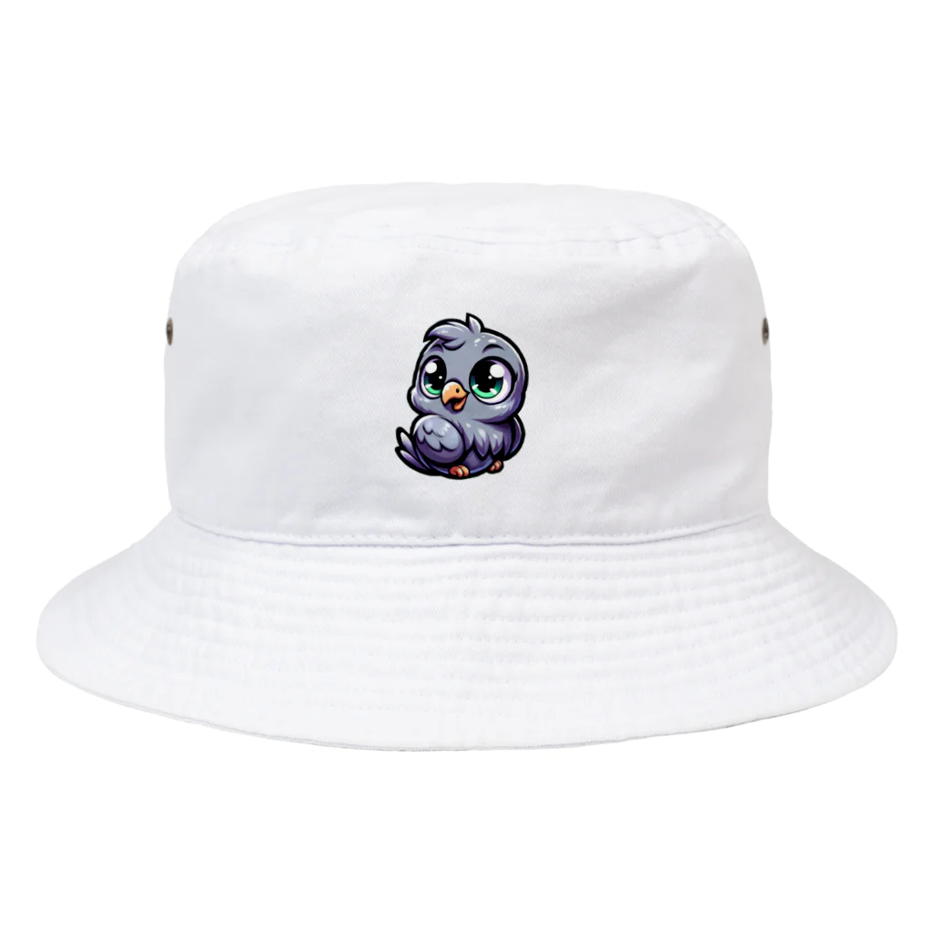 たんたん狸の不気味で可愛い森の不気味で可愛いハト001 Bucket Hat