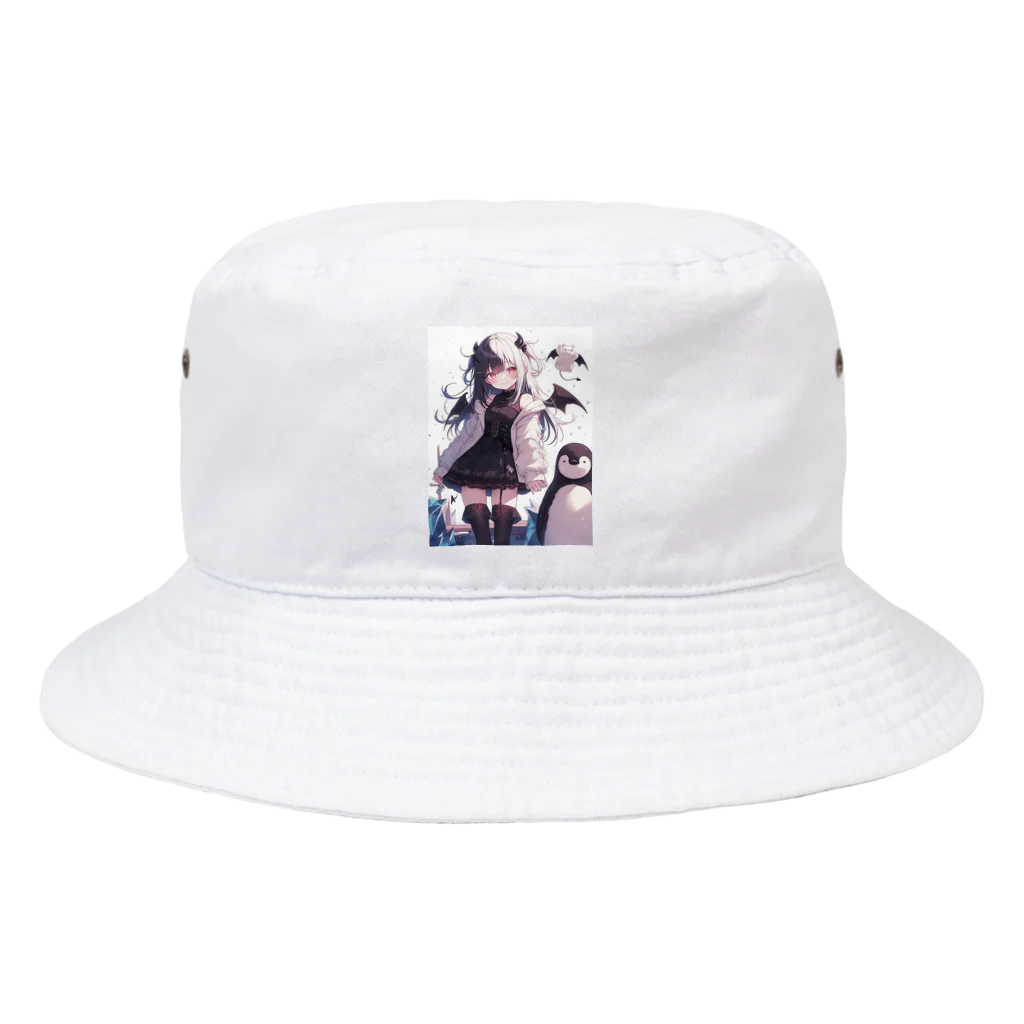 シロクマペンギンの冷極フローズン✕小悪魔ガール Bucket Hat