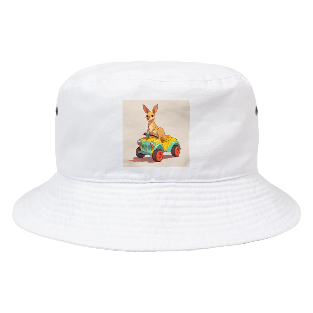 ganeshaのおもちゃの車に乗ったかわいいカンガルー Bucket Hat