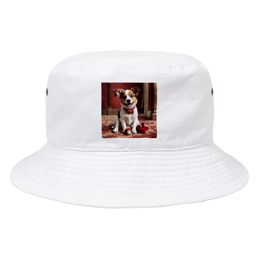 ワンニャンのスリッパを持ち出している犬 Bucket Hat