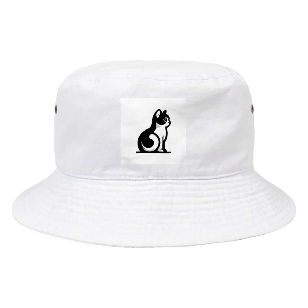 ととのいカエルのモノクロネコくん Bucket Hat