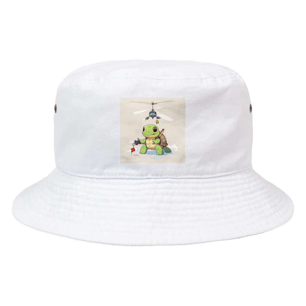 ganeshaのおもちゃのヘリコプターでかわいいカメに会おう Bucket Hat