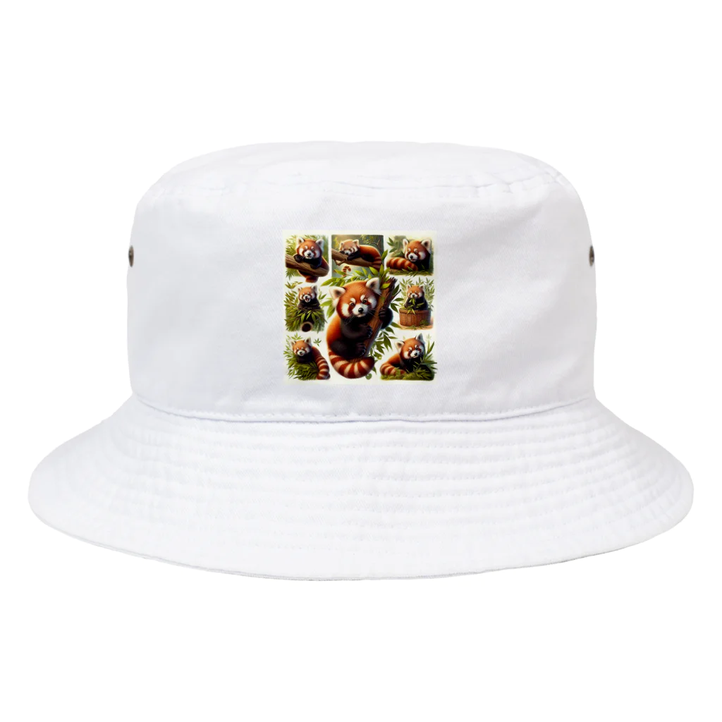 RUUNAのふわかわレッサーパンダ Bucket Hat