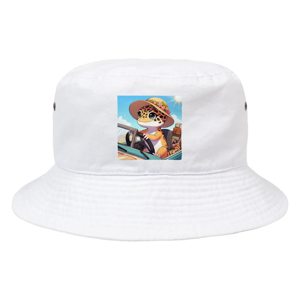 いつでもどこでもヒョウモントカゲモドキくんのドライブするヒョウモントカゲモドキA Bucket Hat