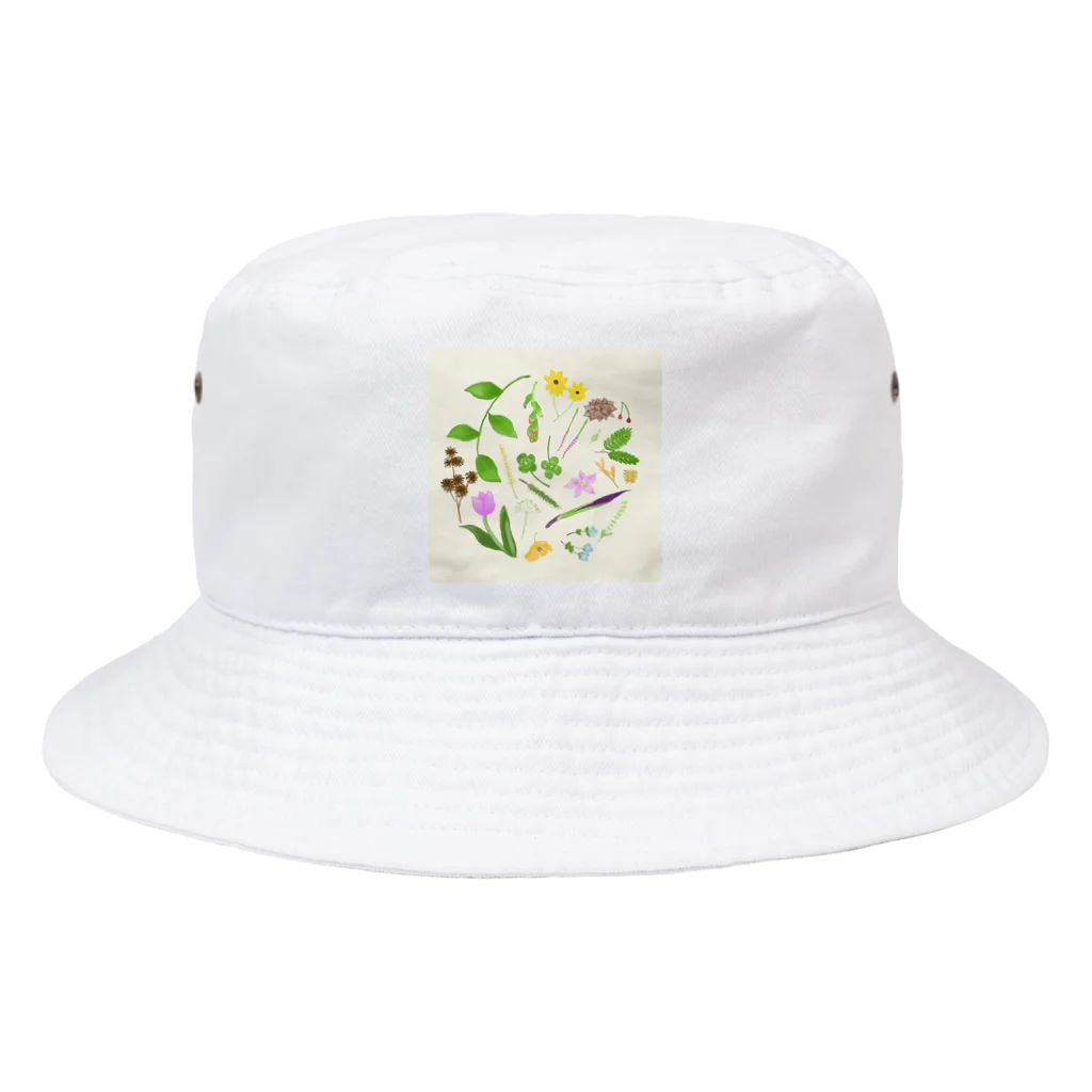 エルモのいろいろショップのボタニカル柄 Bucket Hat