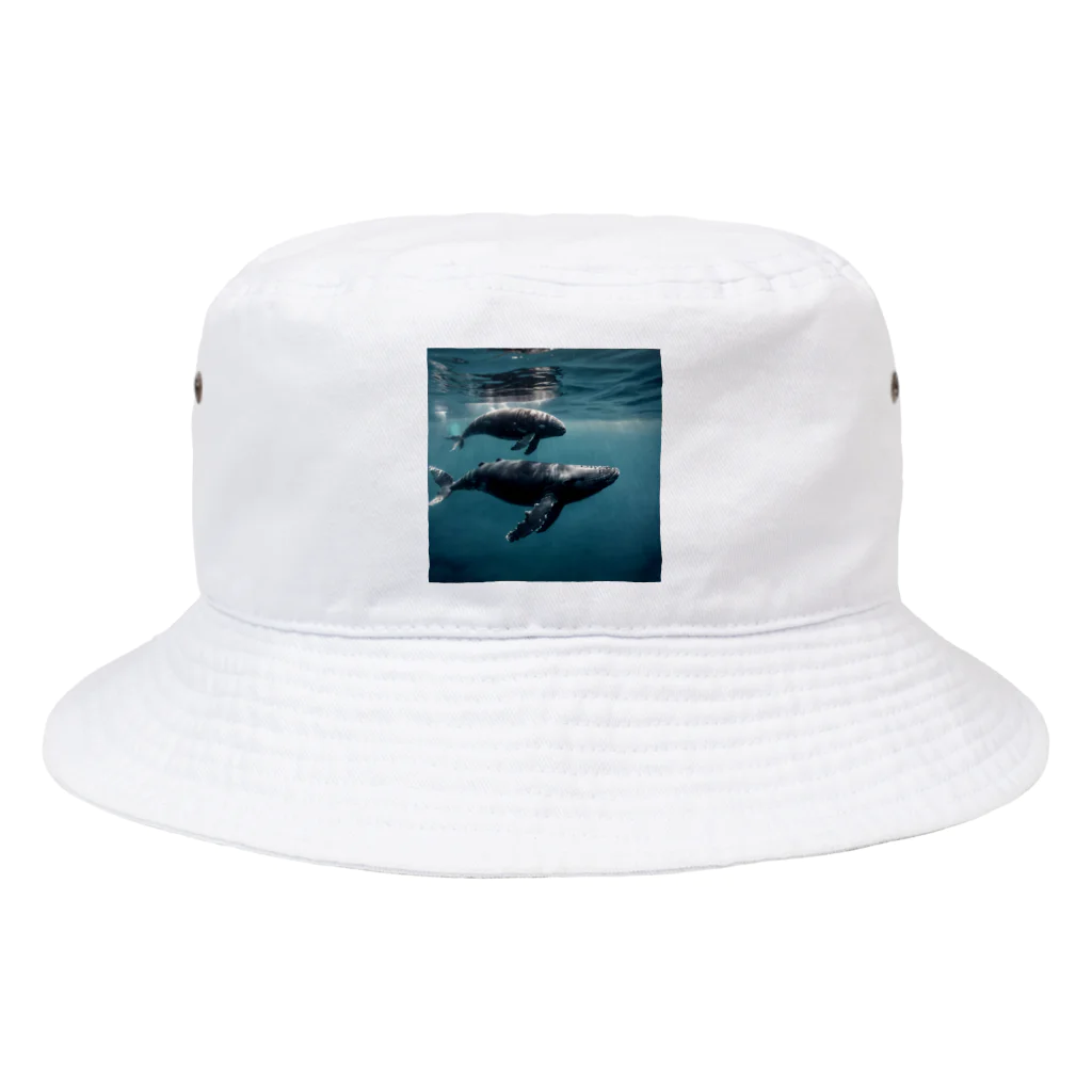 tozaki5573のクジラの親子 Bucket Hat