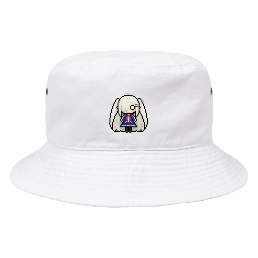 horidesuのドット絵の白髪ロング美少女 Bucket Hat