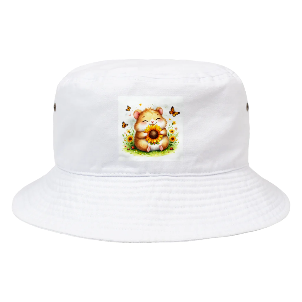 k-nのひまわりを持ったハムスター Bucket Hat