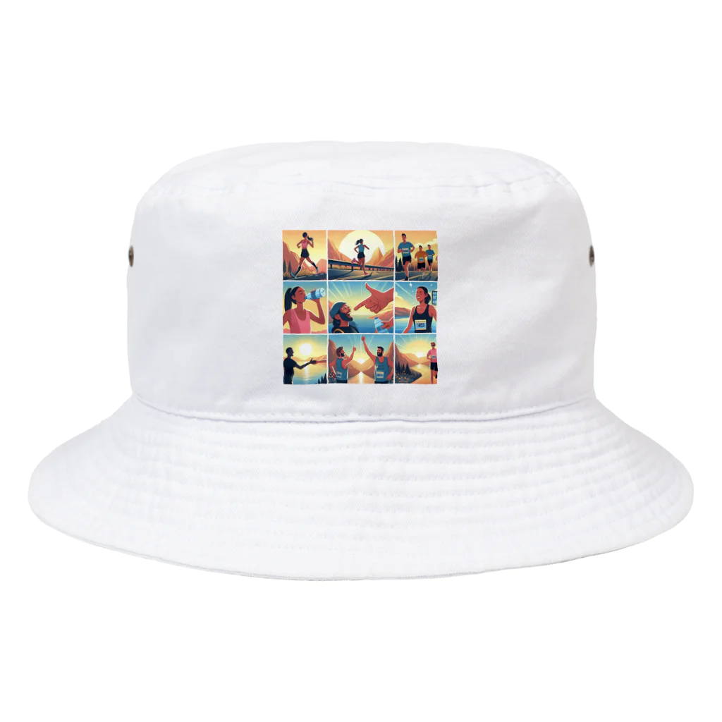 yokooooooのマラソンは世界平和なのだ Bucket Hat