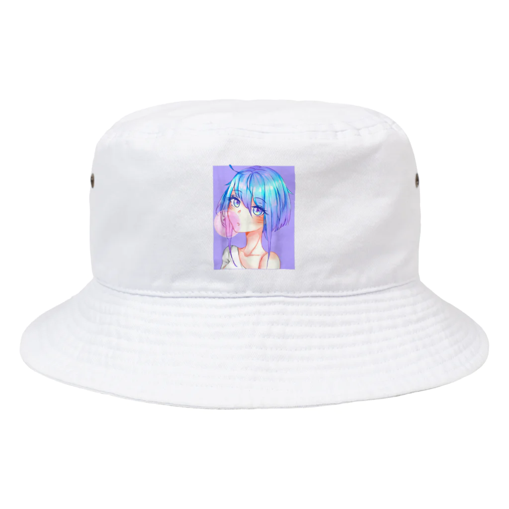 World_Teesのバブルガムを噛むアニメガール 日本の美学 アニメオタク Bucket Hat