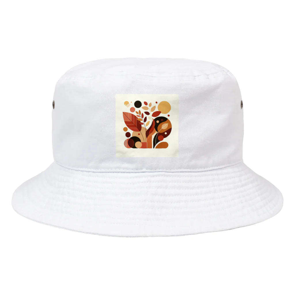 抽象画の世界の秋の落ち葉の抽象画 Bucket Hat