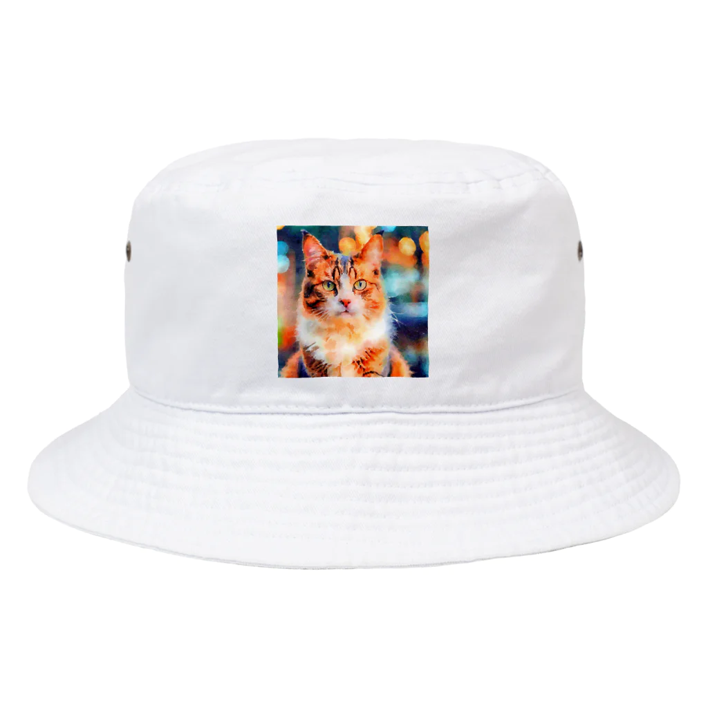 猫好きの谷の猫の水彩画/キジトラねこのイラスト Bucket Hat