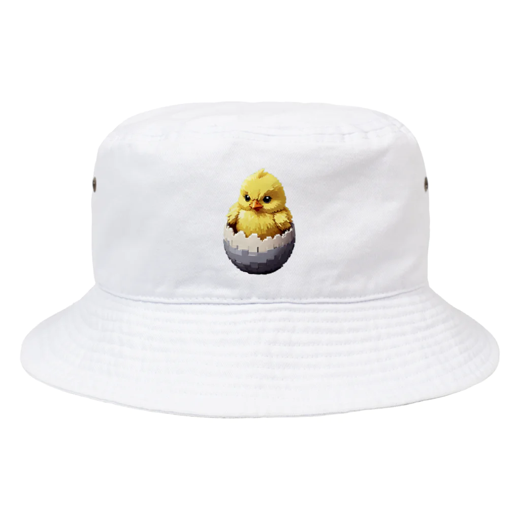 アニマルアートのカラの中に入ったヒヨコ Bucket Hat