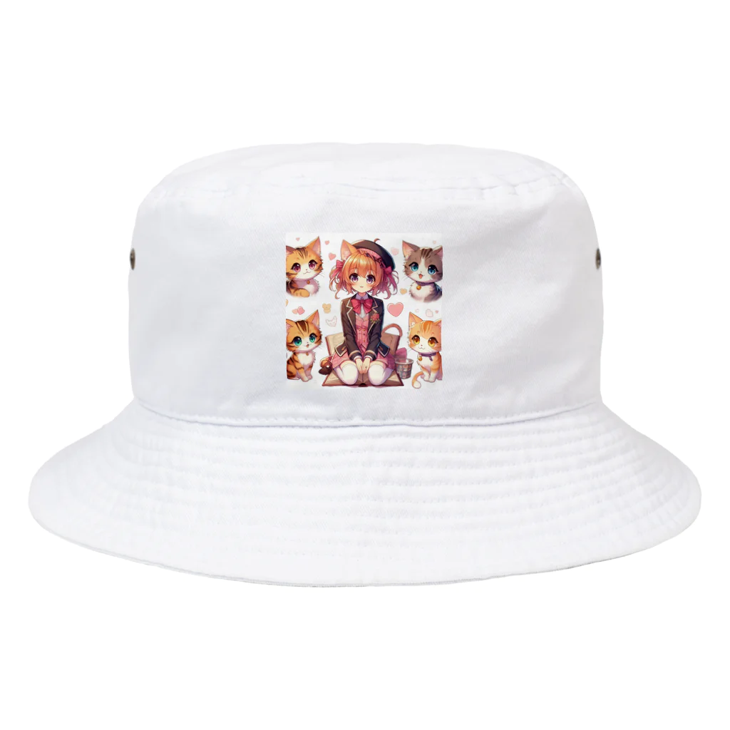 ウツボちゃんの大好きな猫に囲まれて Bucket Hat