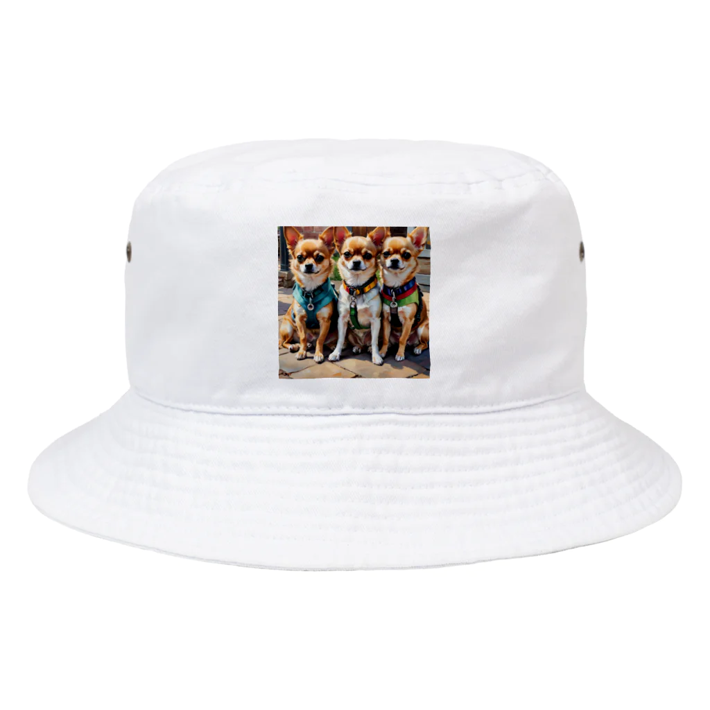 kilkoameaのかわいさ満点おさんぽチワワ兄弟 Bucket Hat