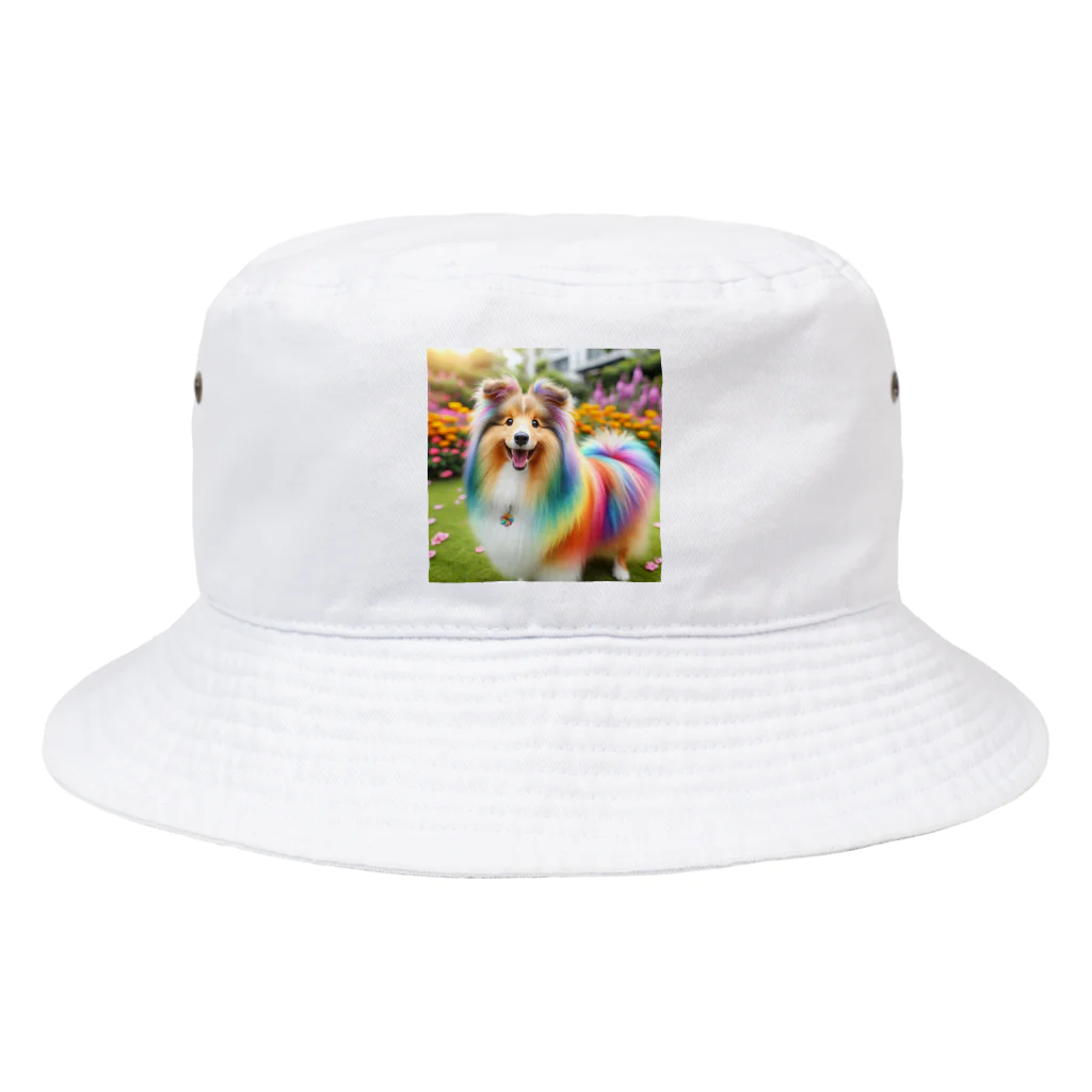 PINOのほっこりショップの虹色シェルティー Bucket Hat