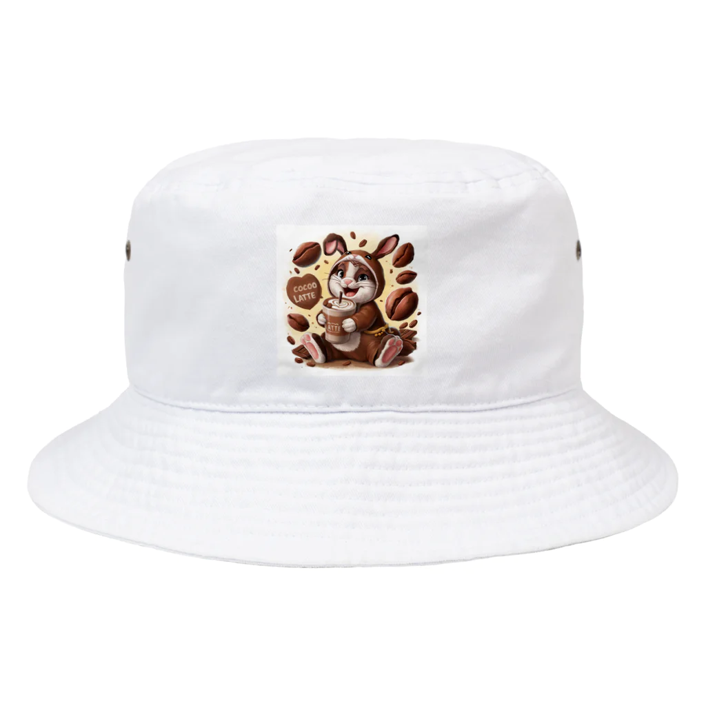 ココア大好き！のココア好きうさちゃん Bucket Hat