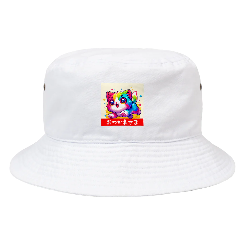 salashigeのかわいいカラフルな猫のキャラクターグッズ Bucket Hat