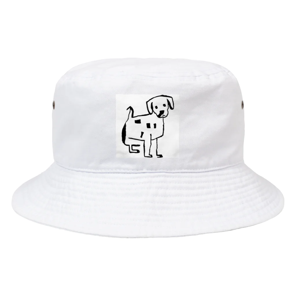 ⚪︎⚫︎❁ 茄子と菊 ❁⚫︎⚪︎の下手くそな犬 Bucket Hat