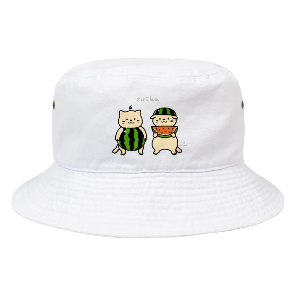 大村イスのスイカにゃんこ Bucket Hat