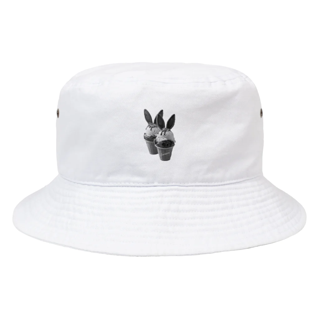 がーるずしょっぷのうさぎアイスペア モノトーン Bucket Hat