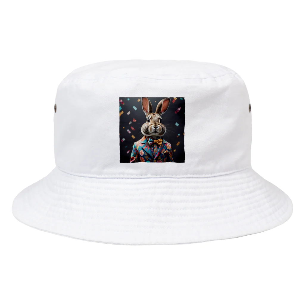 usagimajyoのスーツウサギ Bucket Hat